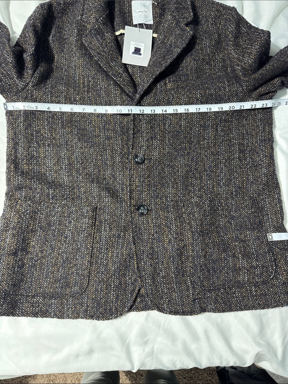 NWT Percival 365 Brooks Blazer Men’s Large Brown Herringbone Old Money Preppy - Picture 7 of 8